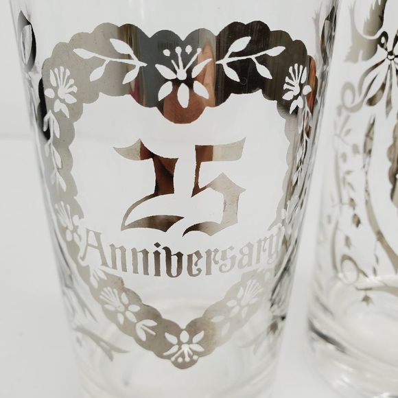 Vintage 25th anniversary glasses - Picture 7 of 7